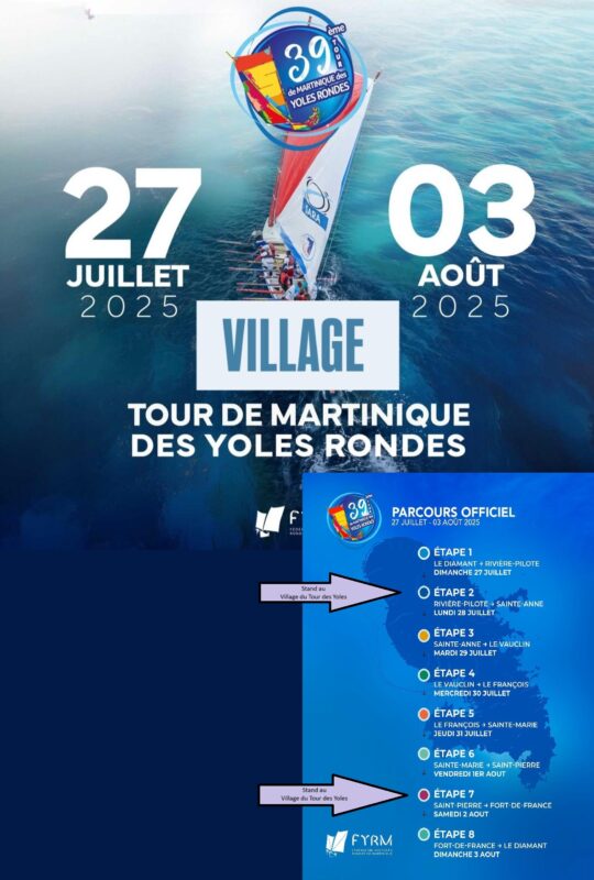 Deux dates pour nous retrouver : Lundi 28 Juillet à Sainte-Anne et Samedi 2 Aout à Fort de France